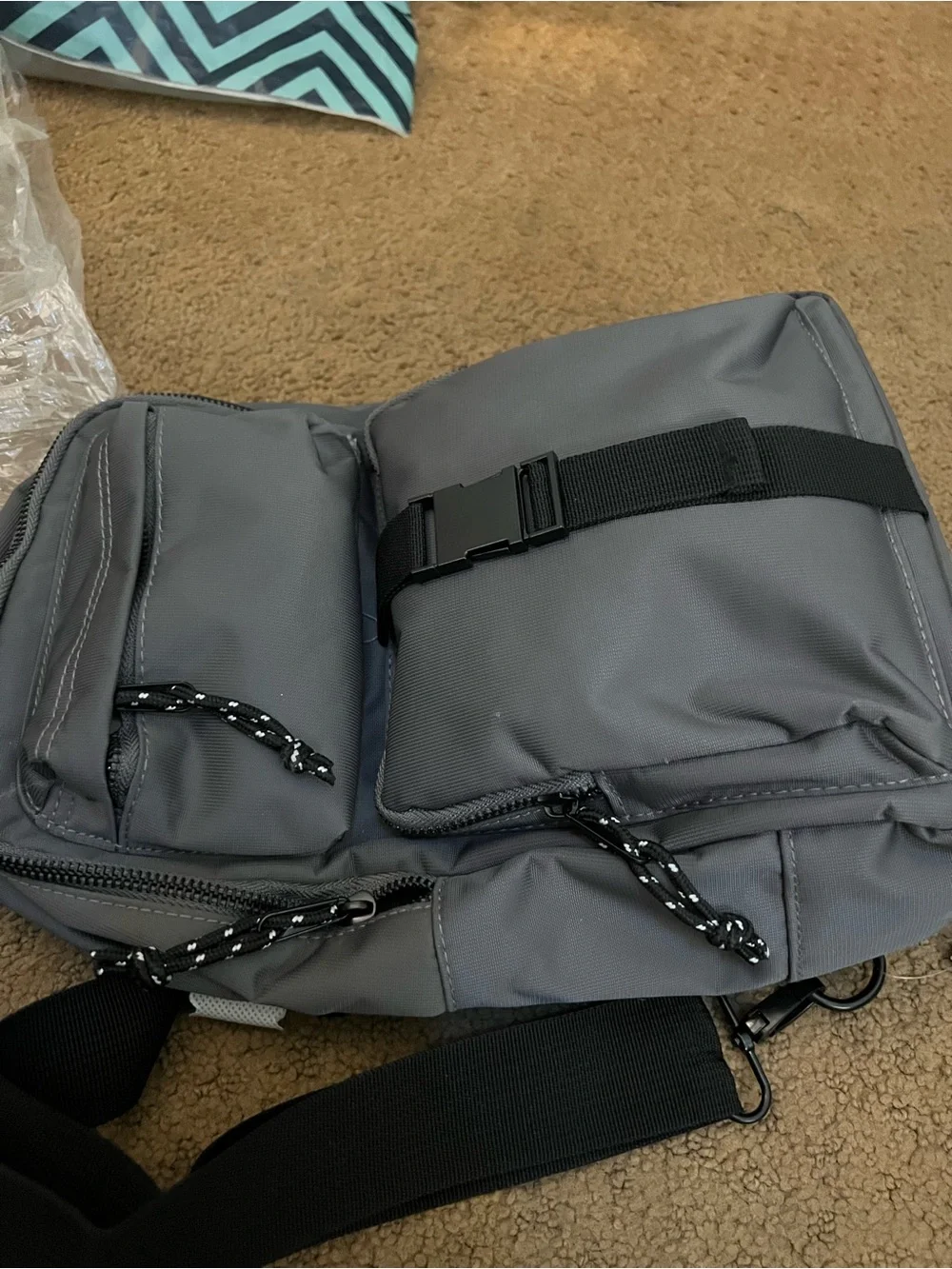 Men's Gray Compact Cargo Sling Backpack — Minimal Everyday Bag